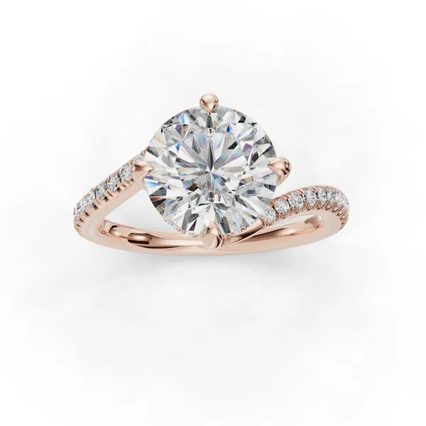 14K Rose Gold Round Engagement Ring Setting Image 4 SVS Fine Jewelry Oceanside, NY