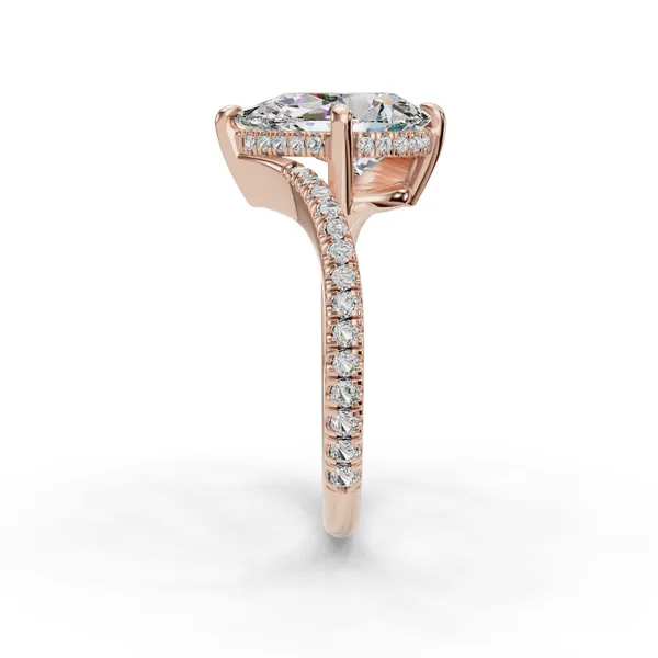14K Rose Gold Pear Engagement Ring Setting Image 3 SVS Fine Jewelry Oceanside, NY