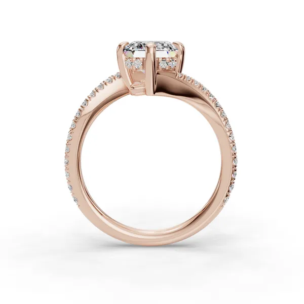 14K Rose Gold Emerald Engagement Ring Setting Image 2 SVS Fine Jewelry Oceanside, NY