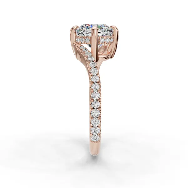 14K Rose Gold Cushion Engagement Ring Setting Image 3 SVS Fine Jewelry Oceanside, NY