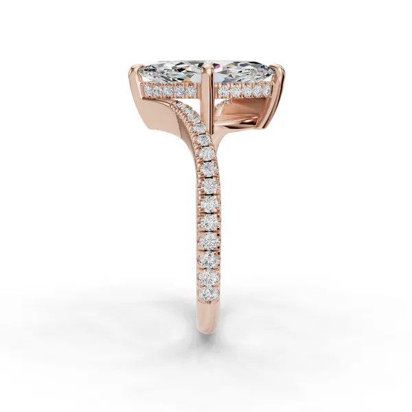 14K Rose Gold Marquise Engagement Ring Setting Image 3 SVS Fine Jewelry Oceanside, NY