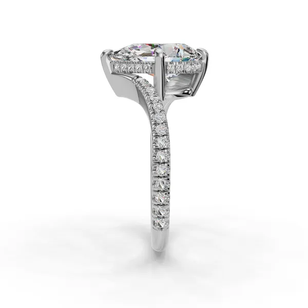 14K White Gold Pear Engagement Ring Setting Image 3 SVS Fine Jewelry Oceanside, NY