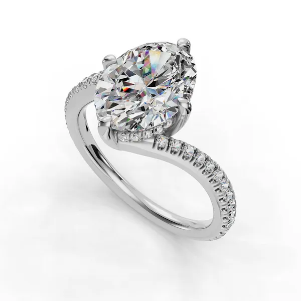 14K White Gold Oval Engagement Ring Setting SVS Fine Jewelry Oceanside, NY