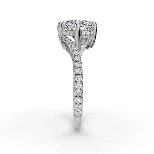 14K White Gold Cushion Engagement Ring Setting Image 3 SVS Fine Jewelry Oceanside, NY