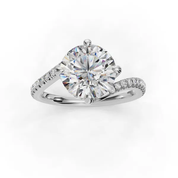 14K White Gold Round Engagement Ring Setting Image 4 SVS Fine Jewelry Oceanside, NY