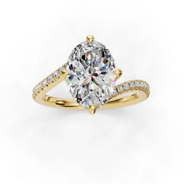 14K Yellow Gold Oval Engagement Ring Setting Image 4 SVS Fine Jewelry Oceanside, NY