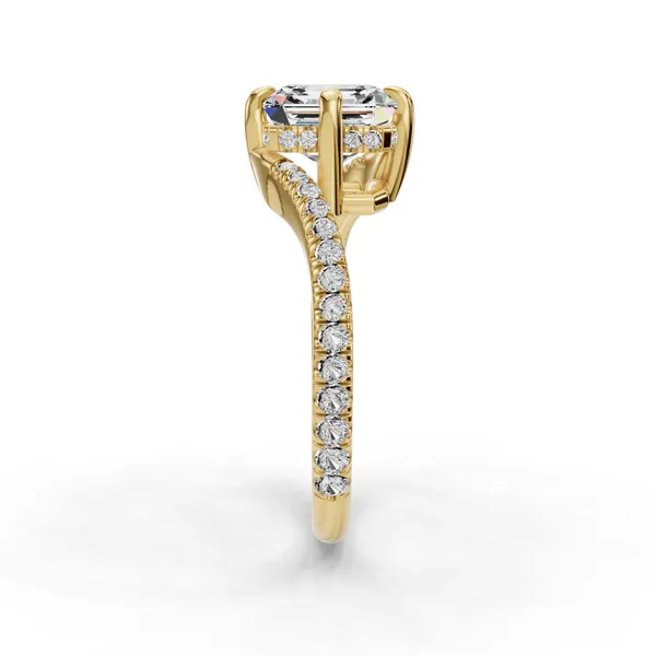 14K Yellow Gold Asscher Engagement Ring Setting Image 3 SVS Fine Jewelry Oceanside, NY