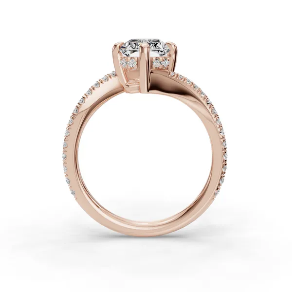18K Rose Gold Radiant Engagement Ring Setting Image 2 SVS Fine Jewelry Oceanside, NY