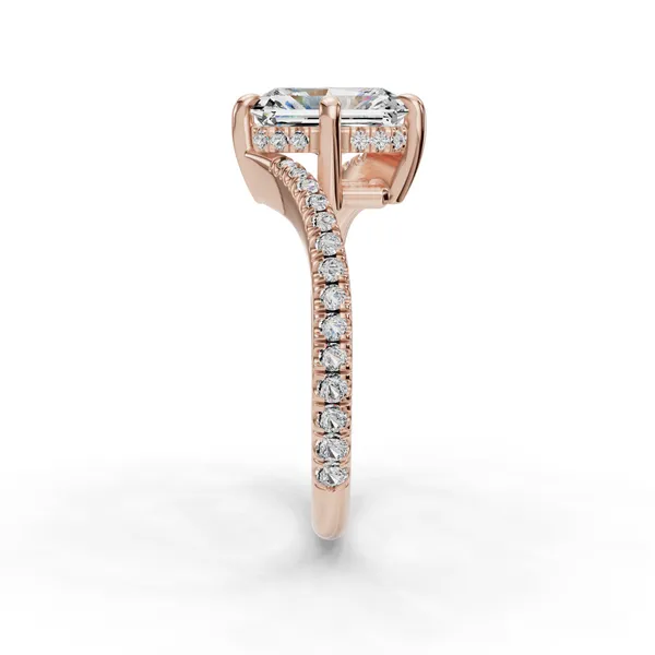 18K Rose Gold Radiant Engagement Ring Setting Image 3 SVS Fine Jewelry Oceanside, NY
