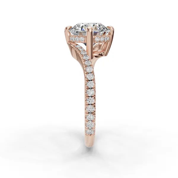 18K Rose Gold Round Engagement Ring Setting Image 3 SVS Fine Jewelry Oceanside, NY