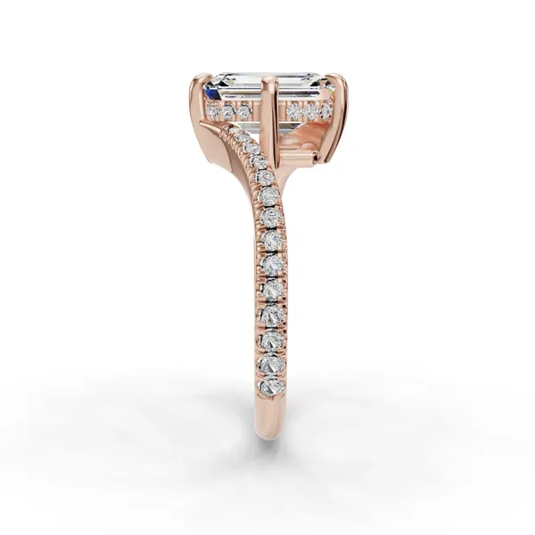 18K Rose Gold Emerald Engagement Ring Setting Image 3 SVS Fine Jewelry Oceanside, NY