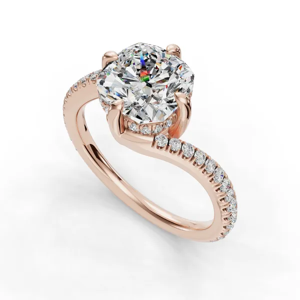 18K Rose Gold Cushion Engagement Ring Setting SVS Fine Jewelry Oceanside, NY