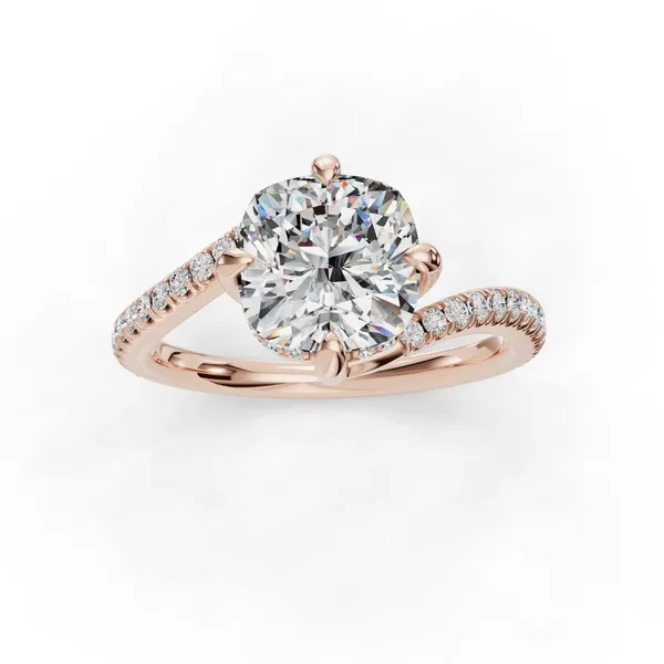 18K Rose Gold Cushion Engagement Ring Setting Image 4 SVS Fine Jewelry Oceanside, NY
