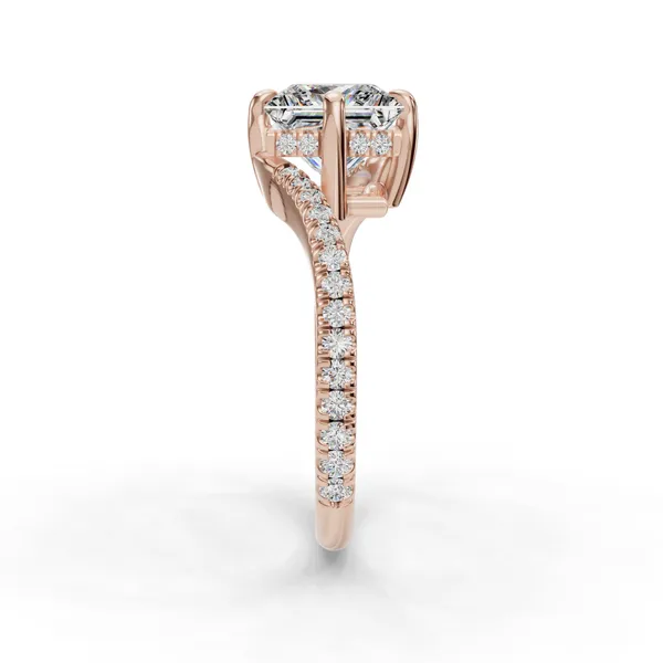 18K Rose Gold Princess Engagement Ring Setting Image 3 SVS Fine Jewelry Oceanside, NY