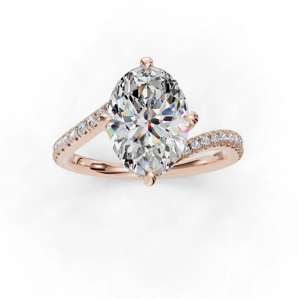 18K Rose Gold Oval Engagement Ring Setting Image 4 SVS Fine Jewelry Oceanside, NY