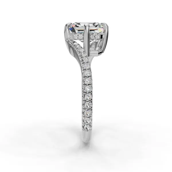 18K White Gold Asscher Engagement Ring Setting Image 3 SVS Fine Jewelry Oceanside, NY