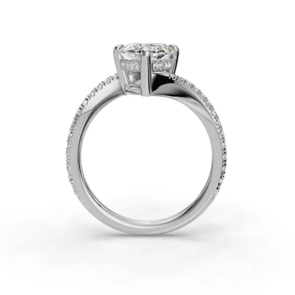 18K White Gold Marquise Engagement Ring Setting Image 2 SVS Fine Jewelry Oceanside, NY