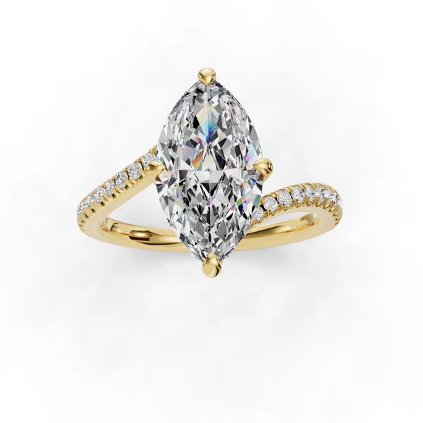 18K Yellow Gold Marquise Engagement Ring Setting Image 4 SVS Fine Jewelry Oceanside, NY