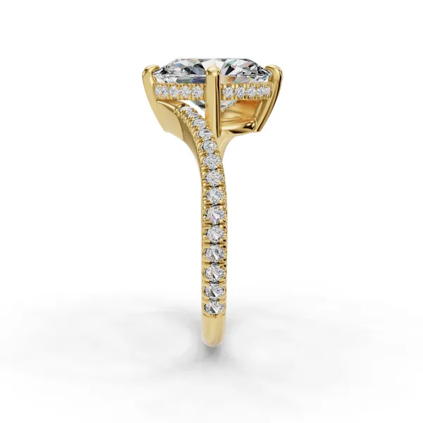 18K Yellow Gold Oval Engagement Ring Setting Image 3 SVS Fine Jewelry Oceanside, NY