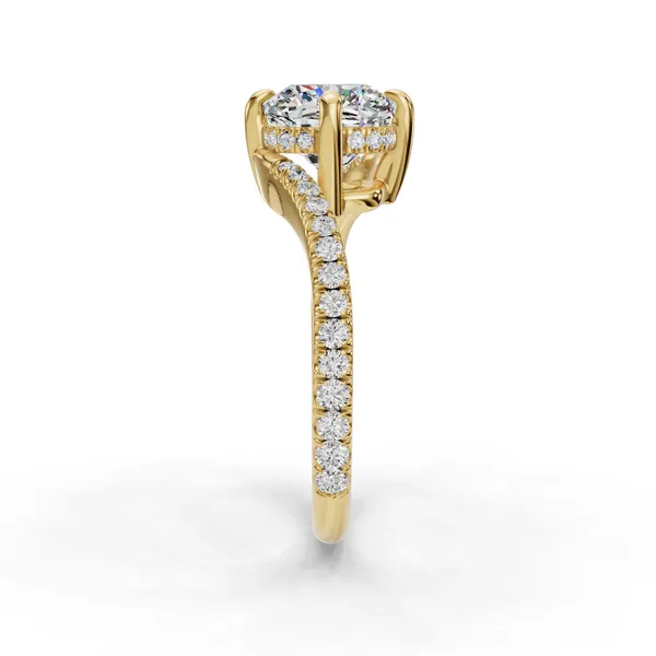 18K Yellow Gold Cushion Engagement Ring Setting Image 3 SVS Fine Jewelry Oceanside, NY
