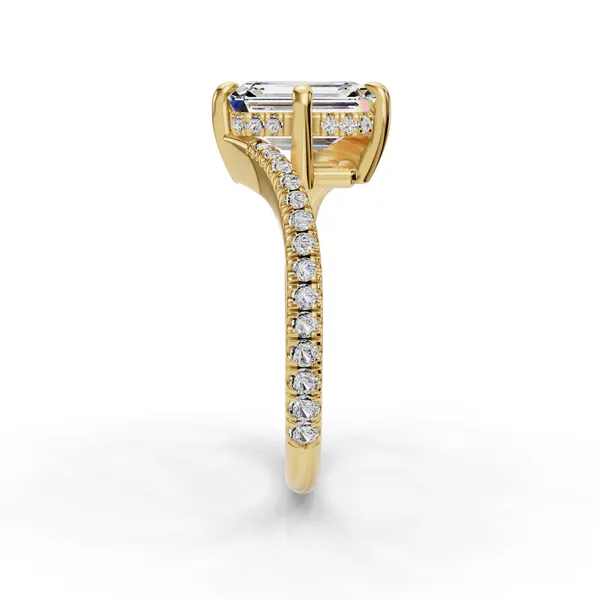 18K Yellow Gold Emerald Engagement Ring Setting Image 3 SVS Fine Jewelry Oceanside, NY