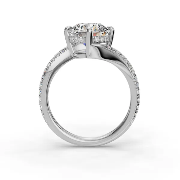 Platinum Round Engagement Ring Setting Image 2 SVS Fine Jewelry Oceanside, NY
