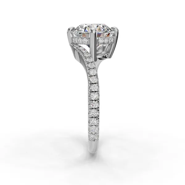 Platinum Round Engagement Ring Setting Image 3 SVS Fine Jewelry Oceanside, NY