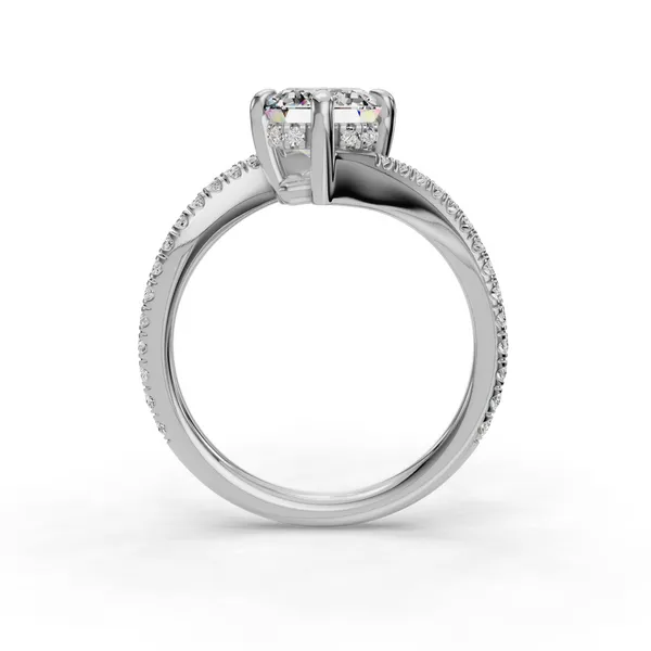 Platinum Emerald Engagement Ring Setting Image 2 SVS Fine Jewelry Oceanside, NY