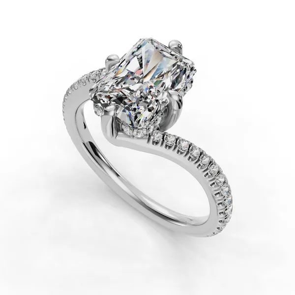 Platinum Radiant Engagement Ring Setting SVS Fine Jewelry Oceanside, NY