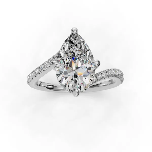 Platinum Pear Engagement Ring Setting Image 4 SVS Fine Jewelry Oceanside, NY