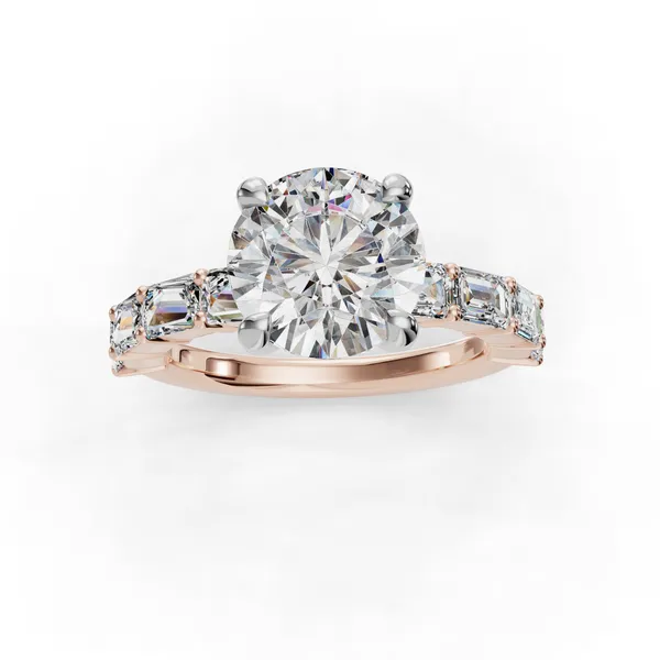 14K Rose Gold Round Engagement Ring Setting Image 4 SVS Fine Jewelry Oceanside, NY