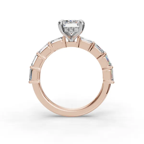 14K Rose Gold Emerald Engagement Ring Setting Image 2 SVS Fine Jewelry Oceanside, NY