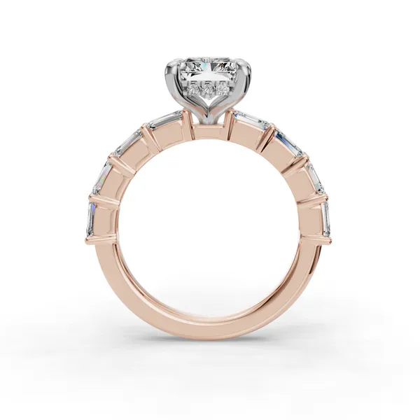 14K Rose Gold Radiant Engagement Ring Setting Image 2 SVS Fine Jewelry Oceanside, NY