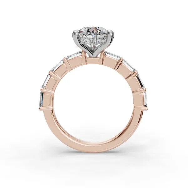 14K Rose Gold Pear Engagement Ring Setting Image 2 SVS Fine Jewelry Oceanside, NY