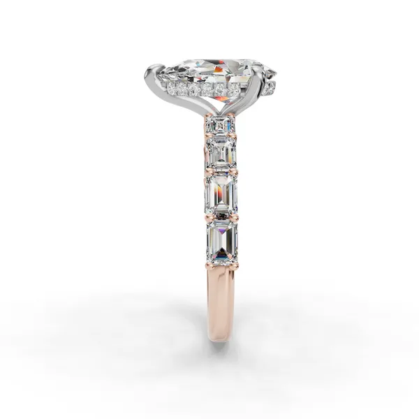 14K Rose Gold Pear Engagement Ring Setting Image 3 SVS Fine Jewelry Oceanside, NY
