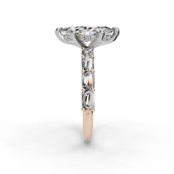 14K Rose Gold Marquise Engagement Ring Setting Image 3 SVS Fine Jewelry Oceanside, NY
