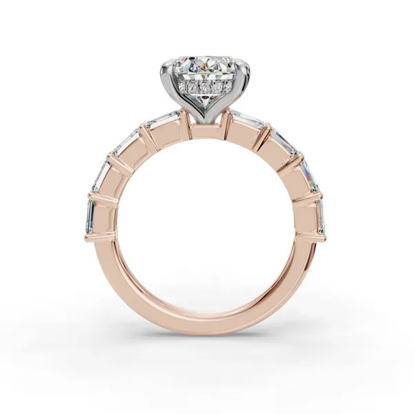 14K Rose Gold Oval Engagement Ring Setting Image 2 SVS Fine Jewelry Oceanside, NY
