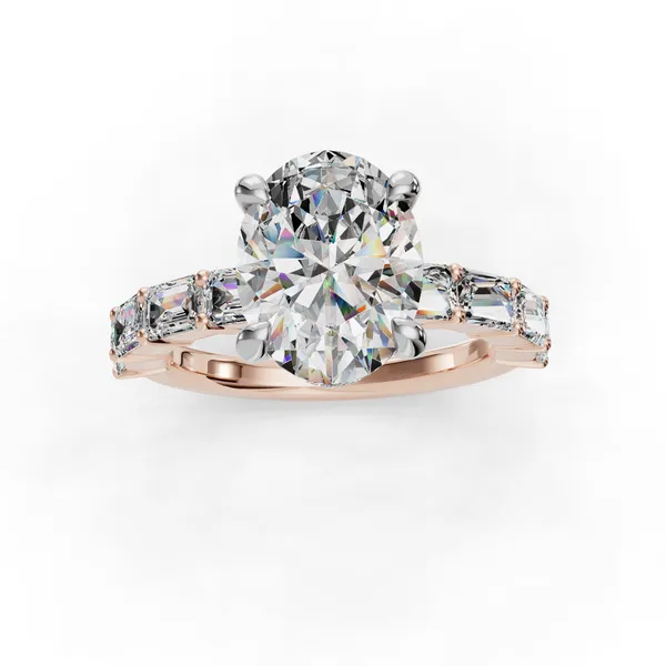 14K Rose Gold Oval Engagement Ring Setting Image 4 SVS Fine Jewelry Oceanside, NY