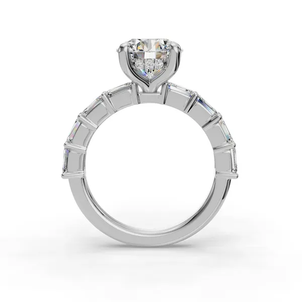 14K White Gold Round Engagement Ring Setting Image 2 SVS Fine Jewelry Oceanside, NY