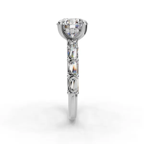 14K White Gold Round Engagement Ring Setting Image 3 SVS Fine Jewelry Oceanside, NY