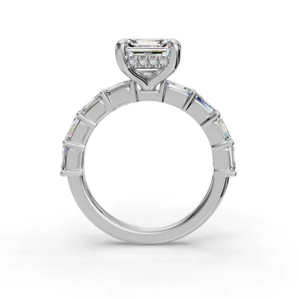 14K White Gold Asscher Engagement Ring Setting Image 2 SVS Fine Jewelry Oceanside, NY