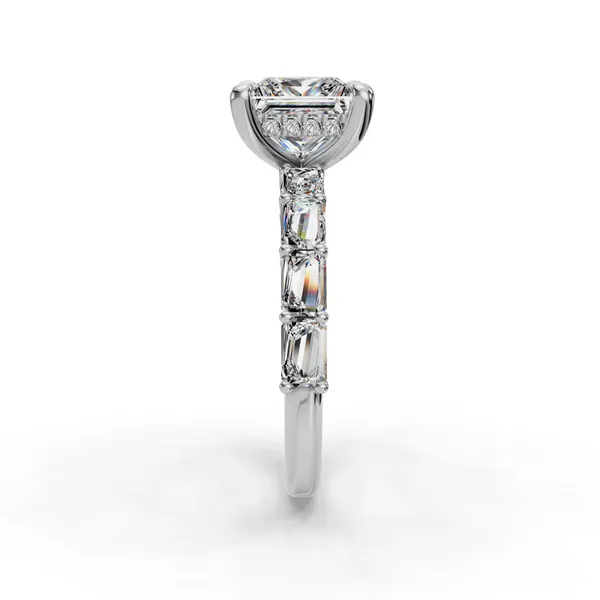 14K White Gold Princess Engagement Ring Setting Image 3 SVS Fine Jewelry Oceanside, NY