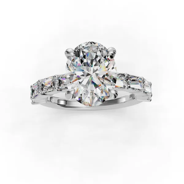 14K White Gold Oval Engagement Ring Setting Image 4 SVS Fine Jewelry Oceanside, NY