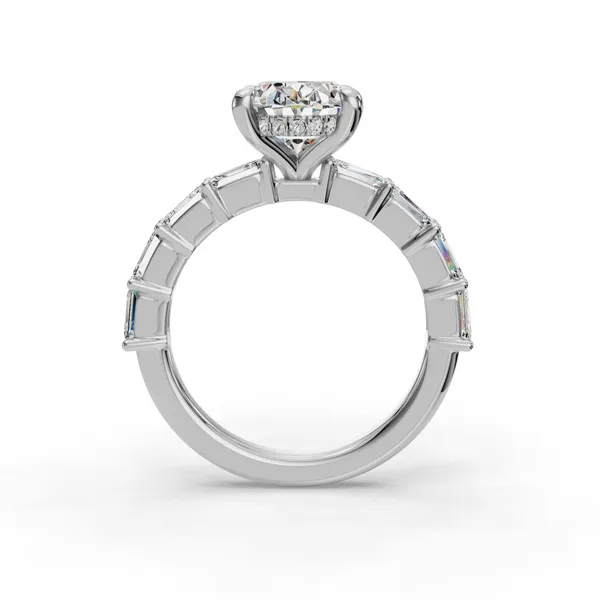 14K White Gold Oval Engagement Ring Setting Image 2 SVS Fine Jewelry Oceanside, NY