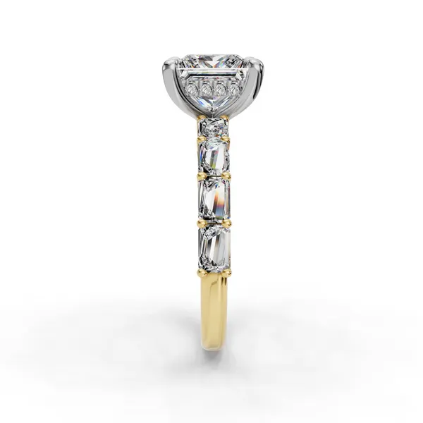 14K Yellow Gold Princess Engagement Ring Setting Image 3 SVS Fine Jewelry Oceanside, NY