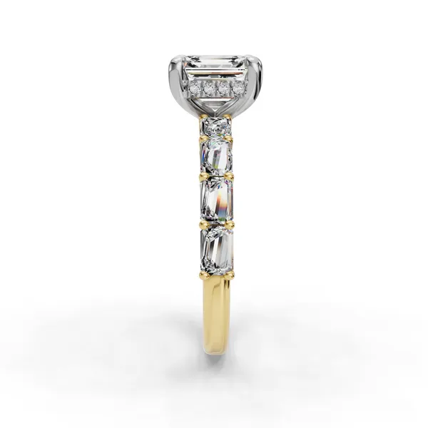 14K Yellow Gold Asscher Engagement Ring Setting Image 3 SVS Fine Jewelry Oceanside, NY