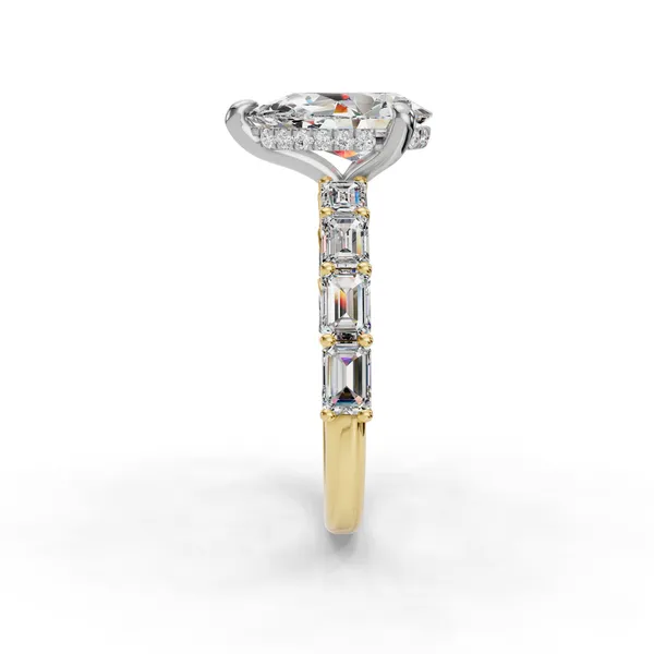 14K Yellow Gold Pear Engagement Ring Setting Image 3 SVS Fine Jewelry Oceanside, NY