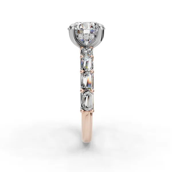 18K Rose Gold Round Engagement Ring Setting Image 3 SVS Fine Jewelry Oceanside, NY