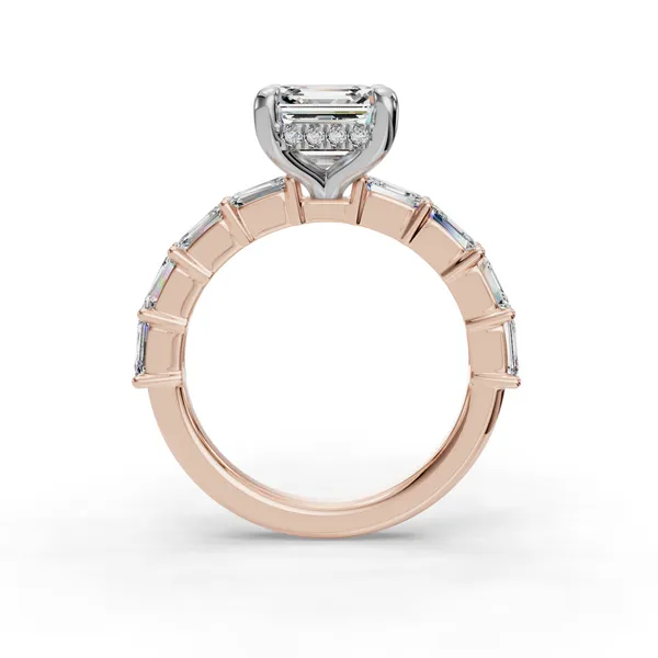 18K Rose Gold Asscher Engagement Ring Setting Image 2 SVS Fine Jewelry Oceanside, NY