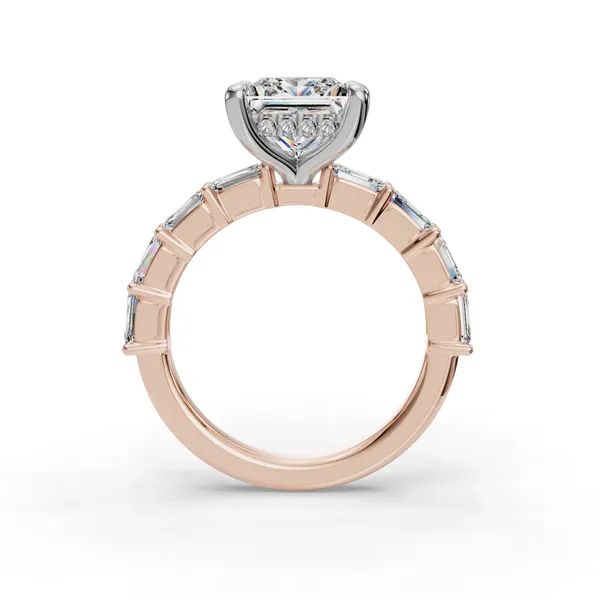 18K Rose Gold Princess Engagement Ring Setting Image 2 SVS Fine Jewelry Oceanside, NY